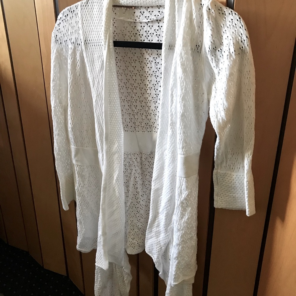 Belldini white shawl collar cover up